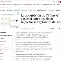 La adquisicin de Tiffany & Co. est entre los cinco negocios ms grandes del ao